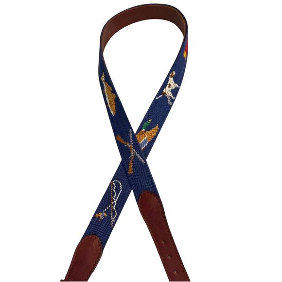 Smathers and Branson Southern Sportsman Needlepoint Belt Hunting Fishing Mens 42 - Picture 4 of 15